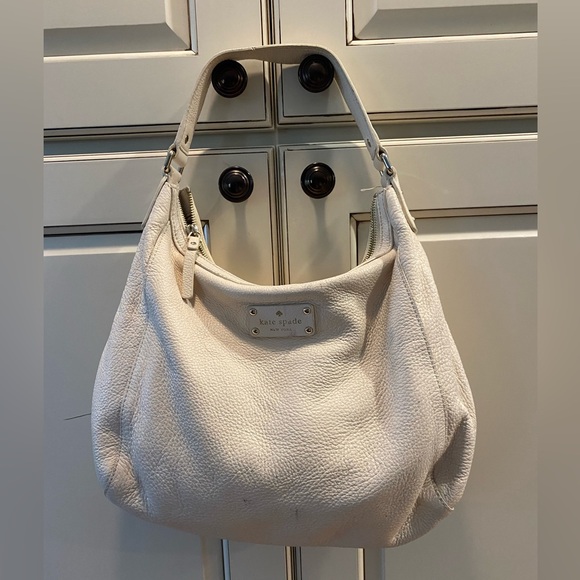 Kate Spade Off-White Leather Hobo Bag with storybook lining - Picture 1 of 9